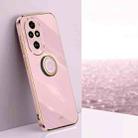For Honor 200 Pro XINLI Straight 6D Plating Gold Edge TPU Shockproof Case with Ring Holder(Cherry Purple) - 1