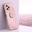 For Honor 200 Lite Global XINLI Straight 6D Plating Gold Edge TPU Shockproof Case with Ring Holder(Cherry Purple) - 1