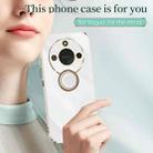 For Honor X60 XINLI Straight 6D Plating Gold Edge TPU Shockproof Case with Ring Holder(Mint Green) - 2