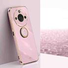 For Honor X60 XINLI Straight 6D Plating Gold Edge TPU Shockproof Case with Ring Holder(Cherry Purple) - 1