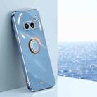 For Nothing Phone 2A XINLI Straight Edge 6D Electroplate TPU Phone Case with Ring Holder(Celestial Blue) - 1