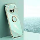 For Nothing Phone 2A XINLI Straight Edge 6D Electroplate TPU Phone Case with Ring Holder(Mint Green) - 1