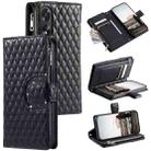 For OPPO A38 4G Glitter Lattice Zipper Wallet Leather Phone Case(Black) - 1