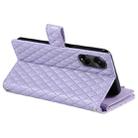 For OPPO A98 Glitter Lattice Zipper Wallet Leather Phone Case(Purple) - 5
