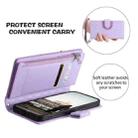 For OPPO A98 Glitter Lattice Zipper Wallet Leather Phone Case(Purple) - 6