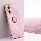 For OnePlus Ace 5 Racing XINLI Straight Edge 6D Electroplate TPU Phone Case with Ring Holder(Cherry Purple) - 1