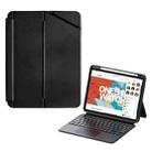For iPad 10.2 ZGA K01 Wireless Bluetooth Magnetic Keyboard Tablet Leather Case(Black) - 1