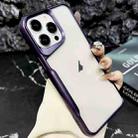 For iPhone 15 Pro Max Blade Electroplating Frosted TPU Phone Case(Purple) - 1