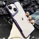 For iPhone 14 Plus Blade Electroplating Frosted TPU Phone Case(Purple) - 1