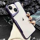 For iPhone 14 Blade Electroplating Frosted TPU Phone Case(Purple) - 1