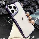 For iPhone 13 Pro Max Blade Electroplating Frosted TPU Phone Case(Purple) - 1