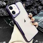 For iPhone 12 Blade Electroplating Frosted TPU Phone Case(Purple) - 1