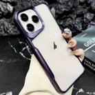 For iPhone 11 Pro Max Blade Electroplating Frosted TPU Phone Case(Purple) - 1