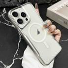 For iPhone 15 Pro Max Blade Electroplating Frosted MagSafe Magnetic Phone Case(Silver) - 1