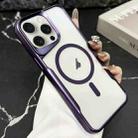 For iPhone 15 Pro Max Blade Electroplating Frosted MagSafe Magnetic Phone Case(Purple) - 1