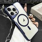 For iPhone 15 Pro Max Blade Electroplating Frosted MagSafe Magnetic Phone Case(Blue) - 1