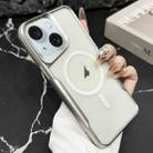 For iPhone 15 Blade Electroplating Frosted MagSafe Magnetic Phone Case(Silver) - 1