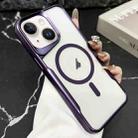 For iPhone 14 Plus Blade Electroplating Frosted MagSafe Magnetic Phone Case(Purple) - 1