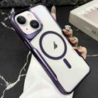For iPhone 14 Blade Electroplating Frosted MagSafe Magnetic Phone Case(Purple) - 1