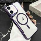 For iPhone 12 Blade Electroplating Frosted MagSafe Magnetic Phone Case(Purple) - 1