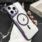 For iPhone 12 Pro Max Blade Electroplating Frosted MagSafe Magnetic Phone Case(Purple) - 1