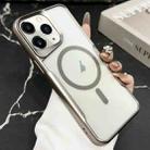 For iPhone 11 Pro Max Blade Electroplating Frosted MagSafe Magnetic Phone Case(Gold) - 1