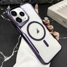 For iPhone 11 Pro Max Blade Electroplating Frosted MagSafe Magnetic Phone Case(Purple) - 1