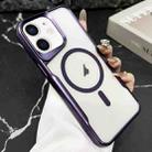 For iPhone 11 Blade Electroplating Frosted MagSafe Magnetic Phone Case(Purple) - 1