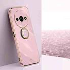 For Xiaomi Redmi A3 XINLI Straight 6D Plating Gold Edge TPU Shockproof Case with Ring Holder(Cherry Purple) - 1