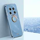 For Xiaomi 14 Ultra 5G XINLI Straight Edge 6D Electroplate TPU Phone Case with Ring Holder(Celestial Blue) - 1