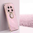 For Xiaomi 14 Ultra 5G XINLI Straight 6D Plating Gold Edge TPU Shockproof Case with Ring Holder(Cherry Purple) - 1