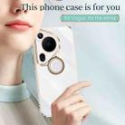 For Huawei Pura 70 Ultra XINLI Straight 6D Plating Gold Edge TPU Shockproof Case with Ring Holder(Mint Green) - 3