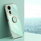 For Huawei Nova 12 SE XINLI Straight 6D Plating Gold Edge TPU Shockproof Case with Ring Holder(Mint Green) - 1