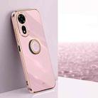 For Huawei Nova 12 SE XINLI Straight 6D Plating Gold Edge TPU Shockproof Case with Ring Holder(Cherry Purple) - 1