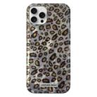 For iPhone 13 Pro Max Feather Leopard Print Pattern Double-layer Acrylic+TPU Shockproof Phone Case(Grey) - 1