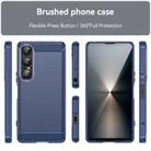 For Sony Xperia 1 VII Brushed Texture Carbon Fiber TPU Phone Case(Blue) - 2