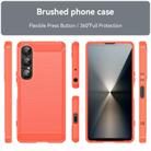For Sony Xperia 1 VII Brushed Texture Carbon Fiber TPU Phone Case(Red) - 2