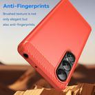 For Sony Xperia 1 VII Brushed Texture Carbon Fiber TPU Phone Case(Red) - 3