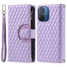 For Xiaomi Redmi 12C / 11A Glitter Lattice Zipper Wallet Leather Phone Case(Purple) - 1