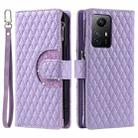 For Xiaomi Redmi Note 12S Glitter Lattice Zipper Wallet Leather Phone Case(Purple) - 1