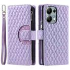 For Xiaomi Redmi Note 13 Pro 4G Global Glitter Lattice Zipper Wallet Leather Phone Case(Purple) - 1