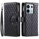 For Xiaomi Redmi Note 13 Pro 5G Glitter Lattice Zipper Wallet Leather Phone Case(Black) - 1