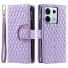 For Xiaomi Redmi Note 13 Pro 5G Glitter Lattice Zipper Wallet Leather Phone Case(Purple) - 1