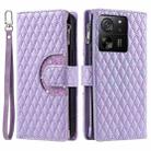 For Xiaomi Redmi K60 Ultra Glitter Lattice Zipper Wallet Leather Phone Case(Purple) - 1