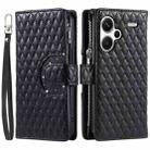 For Xiaomi Redmi Note 13 Pro+ Glitter Lattice Zipper Wallet Leather Phone Case(Black) - 1