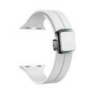 For Apple Watch SE 2023 44mm Magnetic Square Buckle Silicone Watch Band(White) - 1