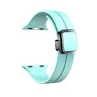 For Apple Watch SE 2023 44mm Magnetic Square Buckle Silicone Watch Band(Sapphire Blue) - 1