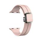 For Apple Watch SE 2023 44mm Magnetic Square Buckle Silicone Watch Band(Sand Pink) - 1