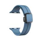 For Apple Watch SE 2023 44mm Magnetic Square Buckle Silicone Watch Band(Blue) - 1