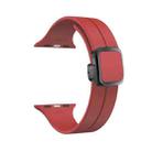 For Apple Watch SE 2023 44mm Magnetic Square Buckle Silicone Watch Band(Red) - 1